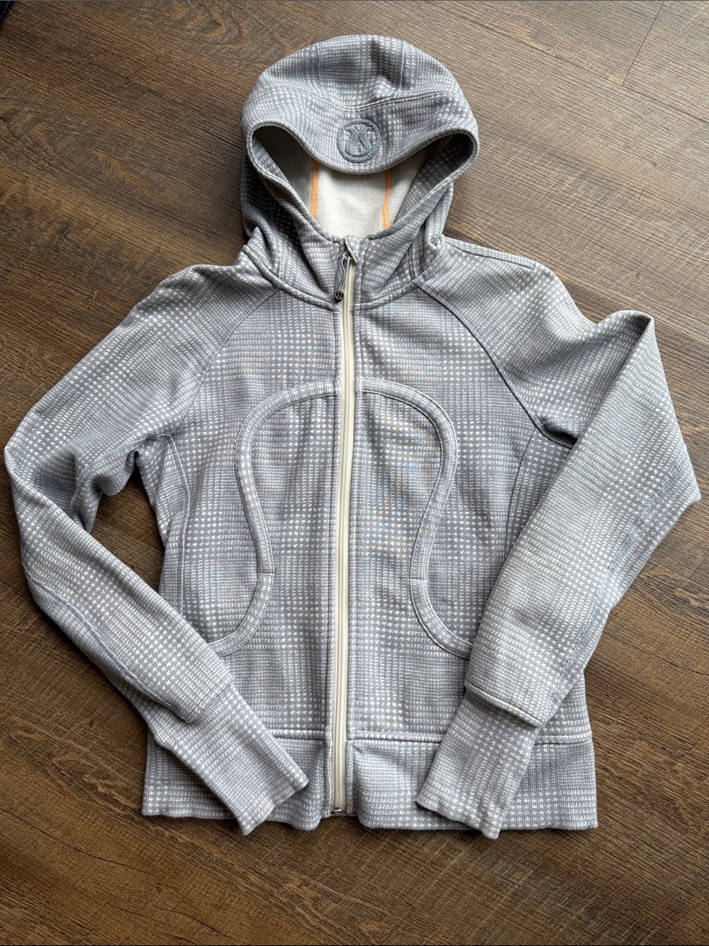 Lululemon Gray Patterned Scuba Hoodie